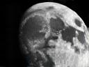 鮮明に写し出された月のクレーター
